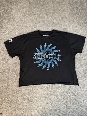 Tool Shirt Mens XL Black Cropped X Spectre Spiral Graphic Crew Neck Cotton